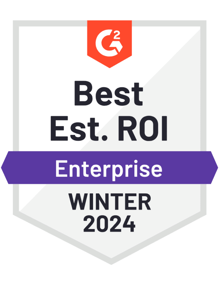 G2 best estimated ROI enterprise, winter 2024