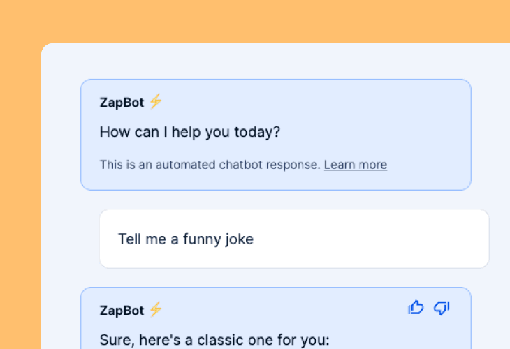 chatbot telling a joke